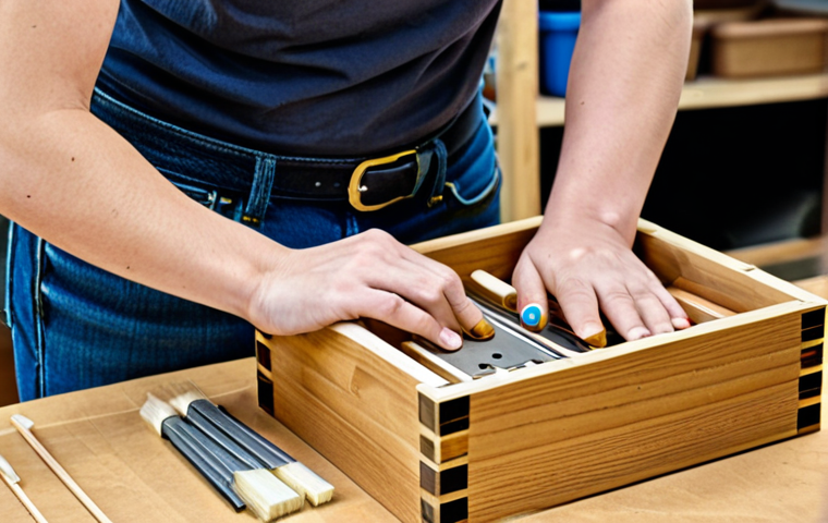 **

"A well-lit workshop scene showcasing a person (gender neutral, appearance suitable for family audiences) assembling a simple wooden storage box from a DIY kit. The kit includes pre-cut wooden pieces, sandpaper, and non-toxic glue. The person is fully clothed in appropriate attire (e.g., jeans and a t-shirt). The background includes neatly organized tools and materials. Safe for work, appropriate content, fully clothed, professional, perfect anatomy, correct proportions, natural pose, well-formed hands, proper finger count, natural body proportions, high quality."

**