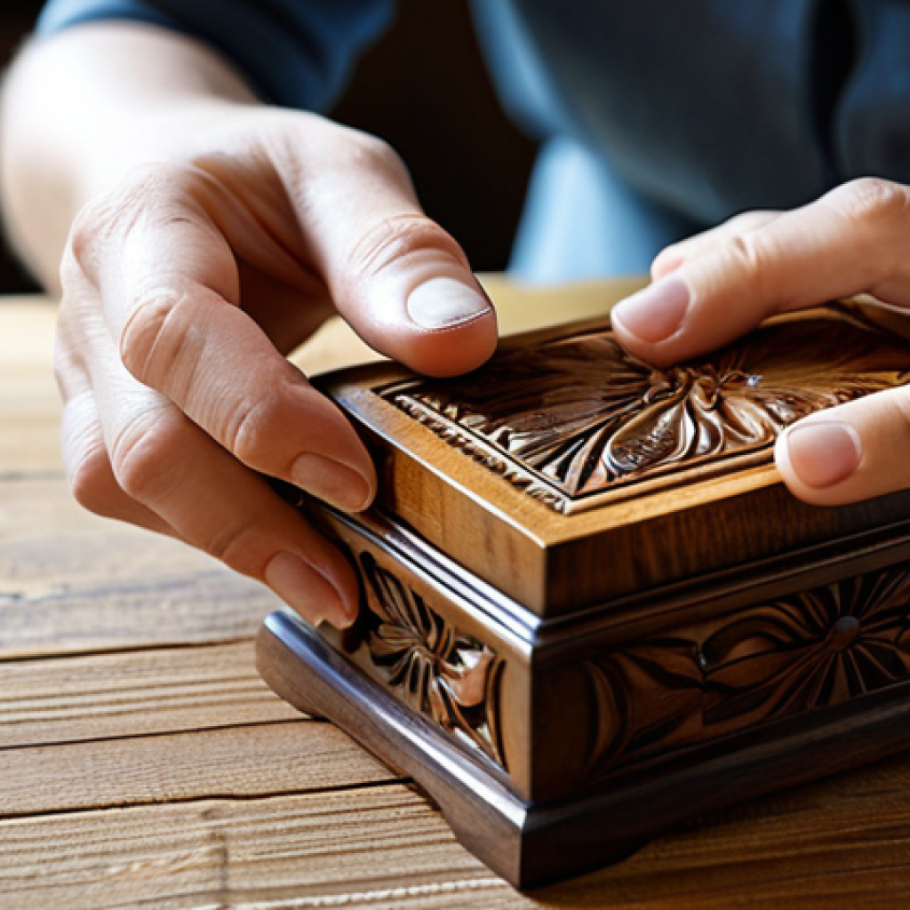 천연 오일 마감 방법 - **Image Prompt 1: Linseed Oil on a Vintage Wooden Sculpture**
    A close-up, eye-level shot of a pa...